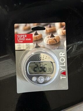 Taylor Digital Kitchen Timer in Silver and Gray